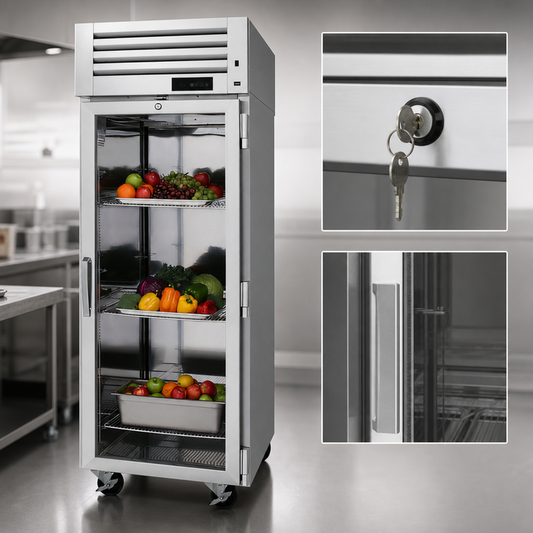 Product image #3 for Turbo Air PRO Series One-Section Reach-In Refrigerator with Glass Door, 25.73 Cu. Ft., Top-Mount Self-Contained, Stainless Steel