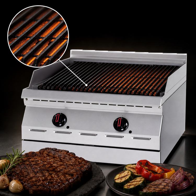 Product image #3 for Garland Designer Series 30-Inch Countertop Gas Charbroiler with Cast Iron Radiants and Flame-Failure Protection