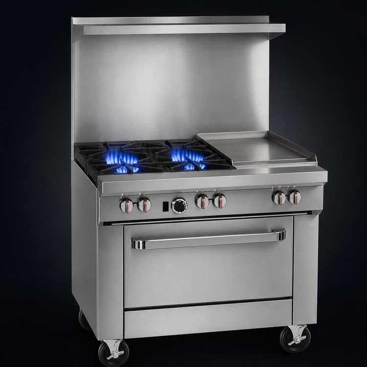 Product image #3 for Southbend S-Series 36-Inch Gas Restaurant Range with 2 Open Burners, 24-Inch Griddle, and Standard Oven