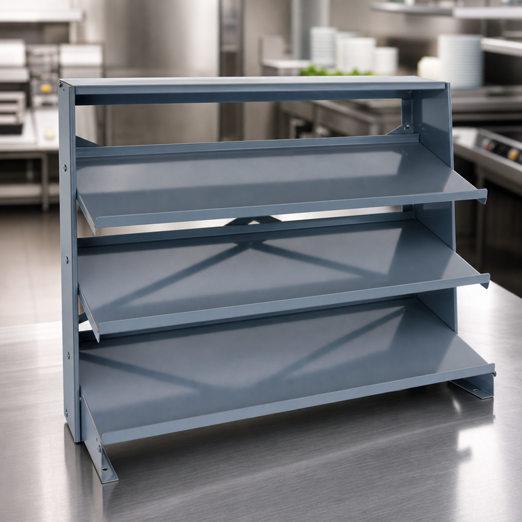 Product image #3 for Quantum Sloped Bench-Style Pick Rack, 36 Inch Wide, 3 Shelves, 250 lb Capacity