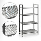Thumbnail image #3 for Cambro Camshelving® Elements EXU214864V4480 4-Shelf Vented Polypropylene Shelving Unit, Stationary Starter, 21 x 48 x 64 Inches, Speckled Gray