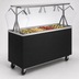 Thumbnail image #3 for 2-Series Affordable Portable 60-Inch Mobile 4-Pan Non-Refrigerated Cold Food Station with Buffet Breath Guard, Lights, and Granite Sliding-Door Base