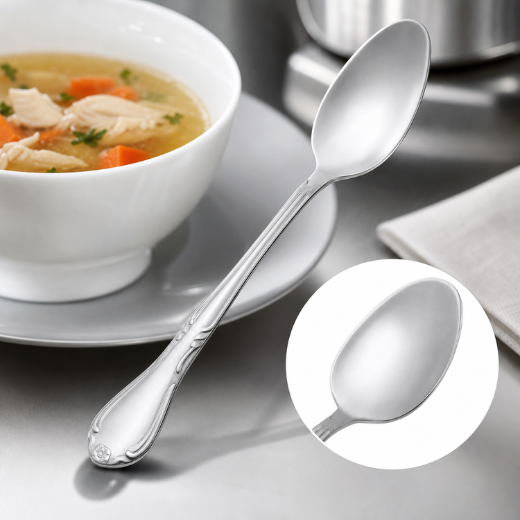 Product image #3 for Concord Oval Soup Spoon, Vibro Finish, 18/0 Stainless Steel