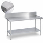 Thumbnail image #3 for Duke Manufacturing 314-24120-10R 120 x 24-Inch Stainless Steel Work Table with 10-Inch Riser, Marine Edge and Galvanized Undershelf
