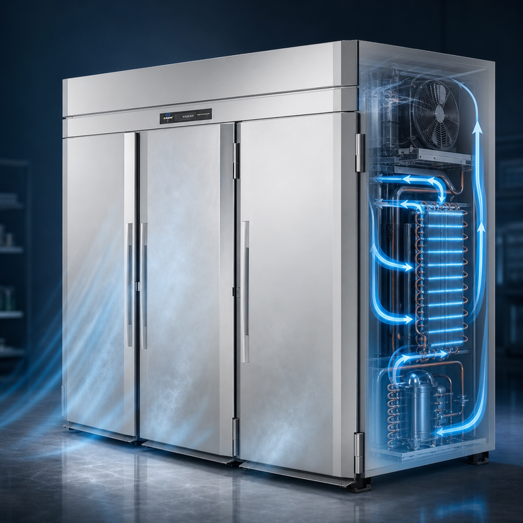 Product image #3 for Victory UltraSpec™ FISA-3D-S1-HC Three-Section Roll-In Freezer