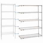Thumbnail image #3 for Metro Super Erecta 5AN567BR Add-On Wire Shelving Unit, 60"W x 24"D x 74"H, 5 Shelves, Bright Plated Finish
