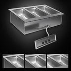 Thumbnail image #3 for Eagle Group SGDI-3-240T-D Drop-In Electric Hot Food Well, 3 Full-Size Pans, Wet/Dry, Individual Thermostatic Controls, Insulated, With Drain