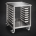 Thumbnail image #3 for FWE 21-1/2 Inch Wide Mobile Stainless Steel Equipment Stand with 15 Universal Slides and Undershelf