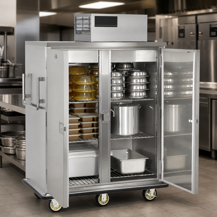 Product image #3 for FWE RBQ-96 Refrigerated Satellite Transport Cabinet, 120 Tray / 96 Plate Capacity, Top-Mount