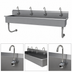 Thumbnail image #3 for Advance Tabco FS-WM-80EF Wall-Mounted Multiwash Hand Sink with 4 Electronic Faucets, 80 Inch