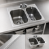 Thumbnail image #3 for Eagle Group Self-Rimming Two-Compartment Drop-In Sink with 10 x 14 x 9-1/2 Inch Bowls, Faucet, and Basket Drains