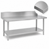 Thumbnail image #3 for Duke 108-Inch x 24-Inch Stainless Steel Underbar Work Table with 10-Inch Riser and Galvanized Undershelf