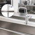 Thumbnail image #4 for T&S Brass Deck-Mount Single-Temperature Stainless Steel Faucet with 6-Inch Swing Nozzle