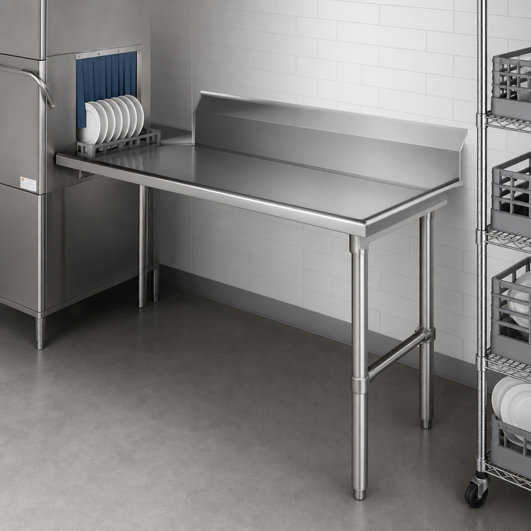 Product image #3 for CMA Dishmachines CR-60 Straight Clean Dish Table, 60-Inch, Left-to-Right Operation, 8-Inch Backsplash