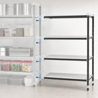 Thumbnail image #3 for Cambro Camshelving® Elements EXA212464S4480 4-Shelf Solid Add-On Polymer Shelving Unit, 24 x 21 x 64 Inches, Speckled Gray