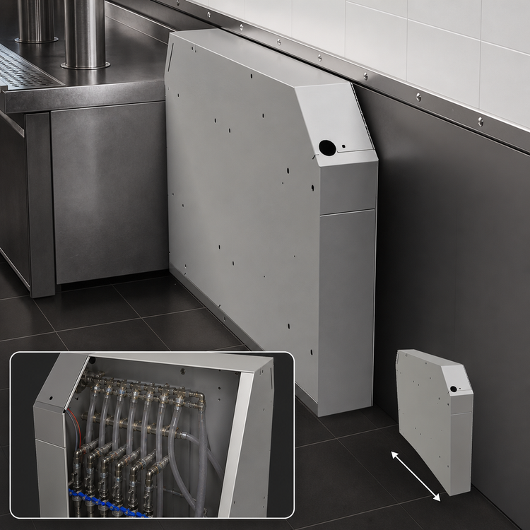 Product image #3 for Glastender Extra Deep Pass-Thru Soda Manifold Housing, 4 x 38 x 22 Inches, Stainless Steel, No Legs