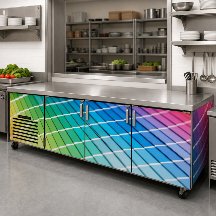 Product image #3 for Krowne Whole Unit Vinyl Wrap for 84-Inch Pass-Thru Cooler, Front and Sides