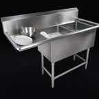 Thumbnail image #3 for John Boos Pro-Bowl 42PB1620-1D24L 14-Gauge 300 Series Stainless Steel 2-Compartment Sink with 24-Inch Left Drainboard
