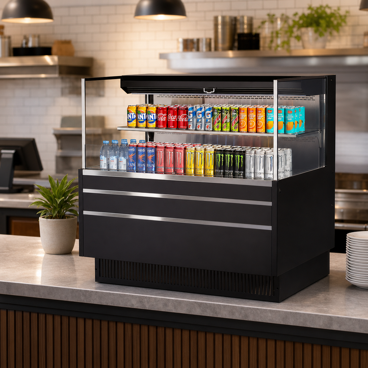 Product image #4 for Turbo Air Low-Profile Horizontal Open Display Merchandiser, 46-3/4 Inch W, 10.2 Cu. Ft., Self-Contained Refrigeration
