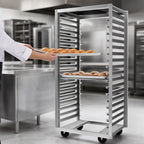 Thumbnail image #3 for Metro RD33N Mobile Side-Loading Aluminum Pan Rack, 20-Pan Capacity for 18 x 26-Inch Pans, 3-Inch Centers, 5-Inch Casters