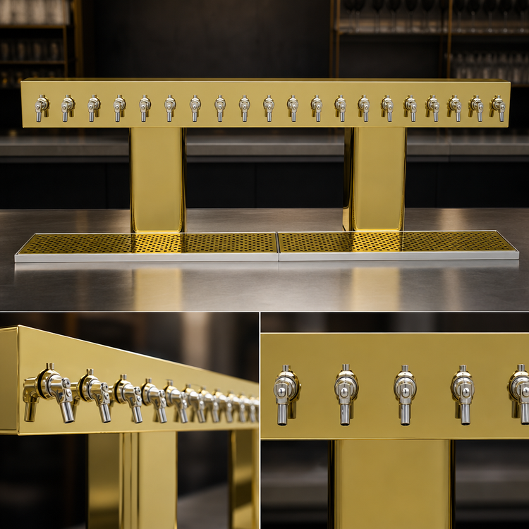 Product image #3 for 18-Faucet Countertop Double-Column Bridge Draft Dispensing Tower