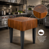 Thumbnail image #4 for John Boos Pro Chef End Grain American Black Walnut Butcher Block Work Table, 24