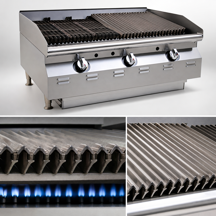 Product image #3 for RedHots Chef Line 36-Inch Natural Gas Countertop Charbroiler