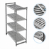 Thumbnail image #3 for Cambro Camshelving Basics Plus 4-Tier Stationary Starter Polymer Shelving Unit with Vented Shelves, 21 x 42 x 64 Inches, Brushed Graphite
