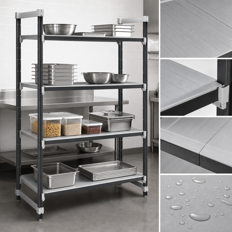 Product image #3 for Camshelving Elements XTRA 24 x 72 x 84 Inch Solid 4-Tier Stationary Starter Unit, Speckled Gray