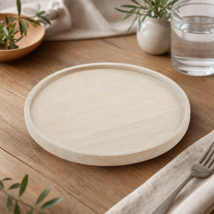 Product image #4 for American Metalcraft Hampton Collection Sun-Bleached Wooden Plate, 12 Inch