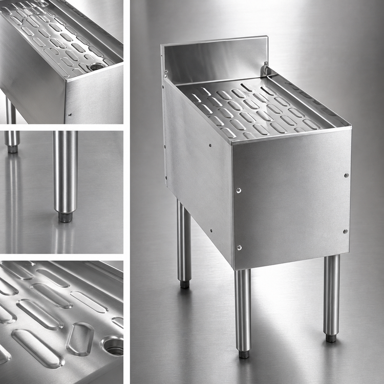 Product image #3 for CHOICE 42-Inch Freestanding Stainless Steel Underbar Drainboard, 24-Inch Deep