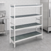 Thumbnail image #3 for Fermostock 4-Tier Starter Shelving Unit with Removable Polymer Inserts, 68W x 22D x 71H, Stationary, Gray