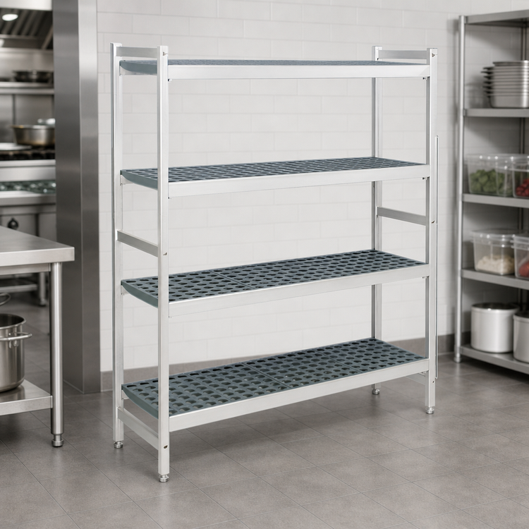 Product image #3 for Fermostock 4-Tier Stationary Starter Polymer Shelving Unit, 59 Inch W x 18 Inch D x 83 Inch H