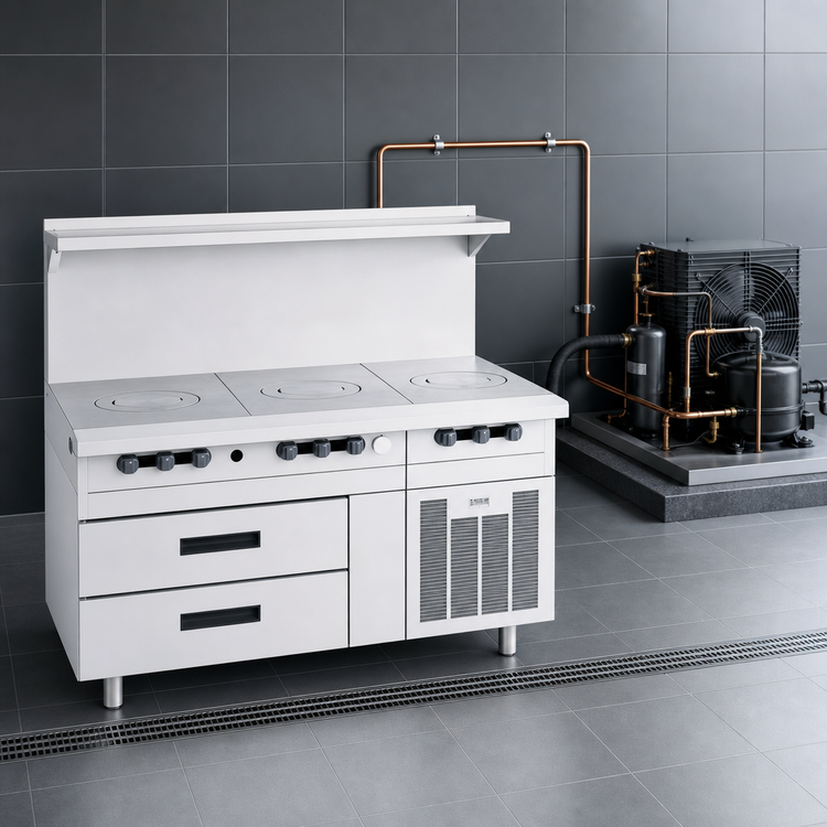 Product image #3 for Arctic Fire 53-Inch Two-Section Remote Freezer Base with 4 Self-Closing Drawers