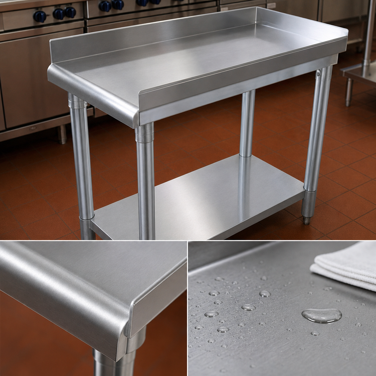 Product image #3 for BK Resources 16" x 30" Stainless Steel Equipment Stand with Galvanized Legs and Undershelf