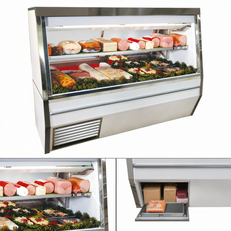 Product image #3 for Howard-McCray 34N Series 72-Inch Double Duty Deli Meat & Cheese Service Case with Self-Contained Refrigeration and LED-Lit Adjustable Mezzanine Shelf