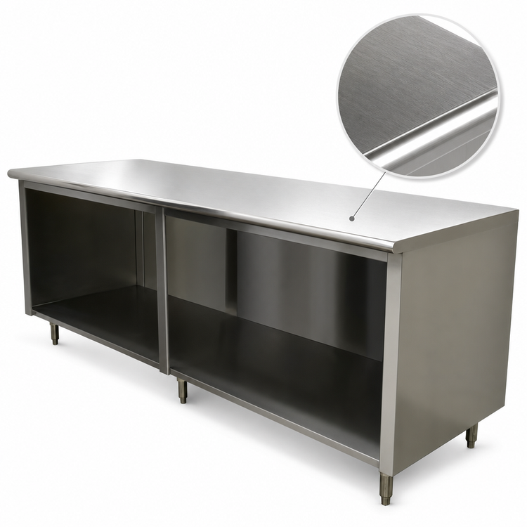 Product image #3 for Advance Tabco Special Value Economy Open Base Work Table, 108W x 30D, Flat Top, 16 Gauge 304 Stainless Steel