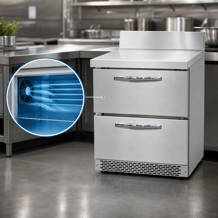 Product image #3 for Continental Refrigerator SWF27NBS-FB-D 27" One-Section Worktop Freezer with Drawers and 5.5" Backsplash