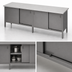 Thumbnail image #3 for John Boos Enclosed Cabinet Base Stainless Steel Work Table with Sliding Doors, 96 x 30 Inches, Flat Top