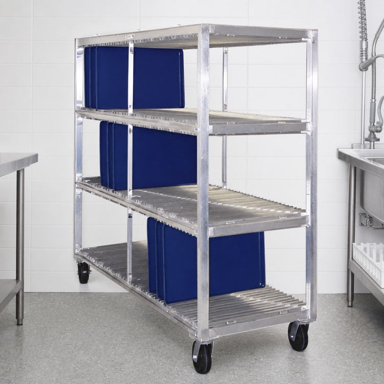 Product image #3 for New Age 4-Tier Mobile Aluminum Tray Drying Rack, 384-Tray Capacity