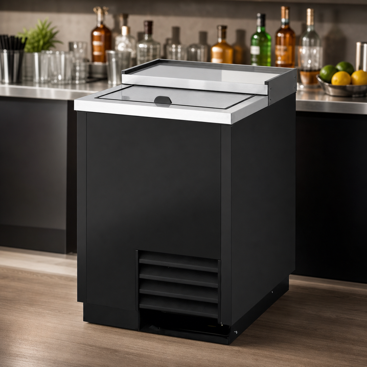 Product image #3 for True 24-Inch Flat Top Bottle Cooler with Stainless Steel Top and Black Exterior