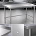 Thumbnail image #3 for Klinger's Trading 48 Inch x 18 Inch Stainless Steel Work Table with Open Base and 2 Inch Rear Up-Turn
