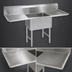Thumbnail image #3 for BK Resources One Compartment Double Drainboard Stainless Steel Compartment Sink with 18