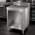 Thumbnail image #3 for Advance Tabco Underbar Basics Freestanding Stainless Steel Drainboard with Open Cabinet Base, 48W x 21D x 33H, 4-Inch Backsplash