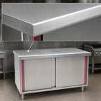 Thumbnail image #3 for Eagle Group Spec-Master CBH2472SEM 72" x 24" Stainless Steel Enclosed Work Table with 14-Gauge Top, Marine Edge and Hinged Doors