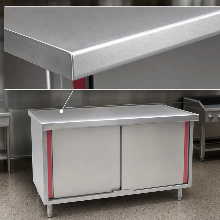 Product image #3 for Eagle Spec-Master Marine Series 72" x 24" Stainless Steel Enclosed Work Table with Hinged Doors