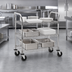 Thumbnail image #3 for Metro Super Erecta MW708 Standard Duty Open 3-Shelf Utility Cart, 36 x 21 in., Stainless Steel Frame