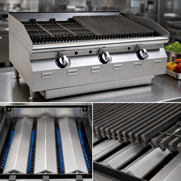 Product image #3 for RedHots Chef Line 24-Inch Natural Gas Countertop Charbroiler, 80,000 BTU