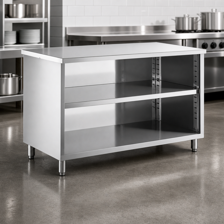 Product image #3 for 60-Inch x 15-Inch x 36-Inch Stainless Steel Dish Cabinet with Adjustable Mid-Shelf