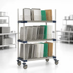 Thumbnail image #4 for Metro MetroMax 4 MAX4-PR48VX2 48-Inch Wide Mobile 3-Tier Drying Rack for Trays, Cutting Boards and Sheet Pans